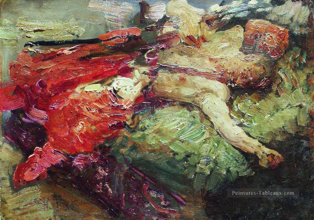 Cosaque endormi 1914 Ilya Repin Peintures à l'huile